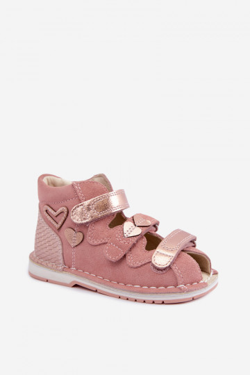 Sandálias femininas para crianças Bartek 8550069 em rosa