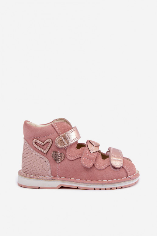 Sandálias femininas para crianças Bartek 8550069 em rosa