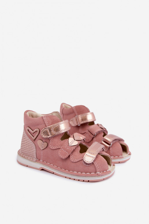 Sandálias femininas para crianças Bartek 8550069 em rosa