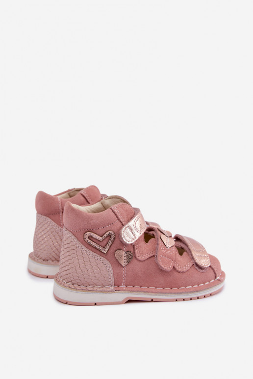 Sandálias femininas para crianças Bartek 8550069 em rosa