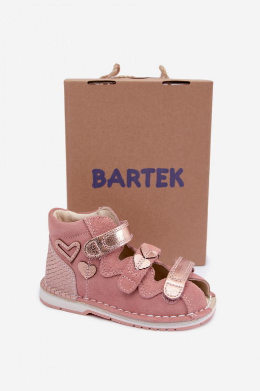 Sandálias femininas para crianças Bartek 8550069 em rosa