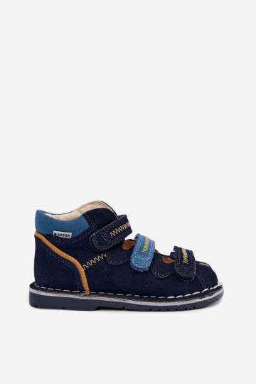 Sandálias femininas para meninos Bartek 8920061 em azul escuro 2