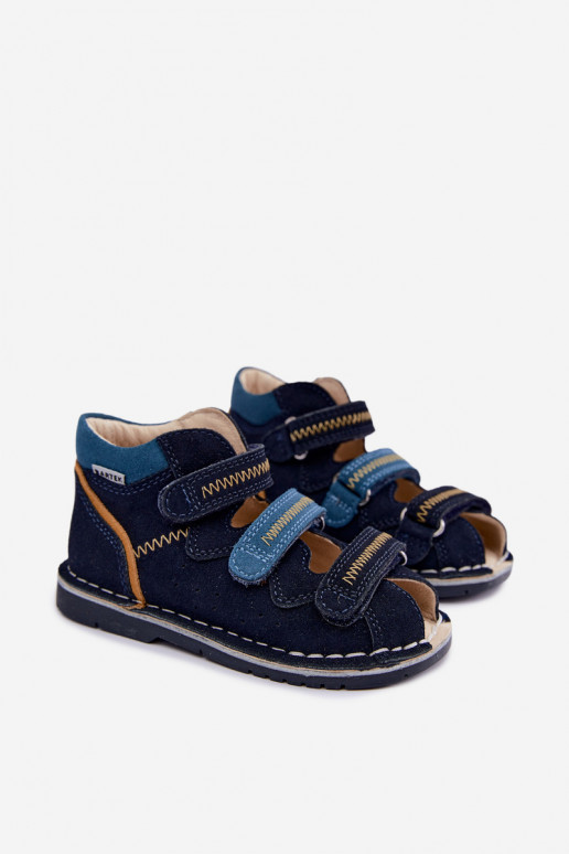 Sandálias femininas para meninos Bartek 8920061 em azul escuro