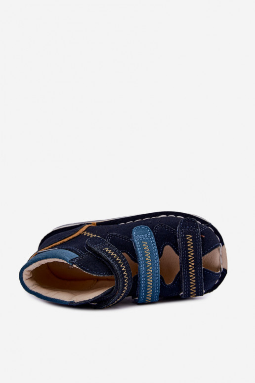 Sandálias femininas para meninos Bartek 8920061 em azul escuro