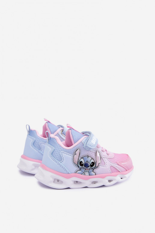 Ténis infantis Stitch com sola brilhante 8703815 em rosa-azul