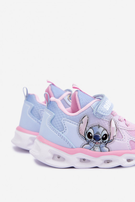 Ténis infantis Stitch com sola brilhante 8703815 em rosa-azul