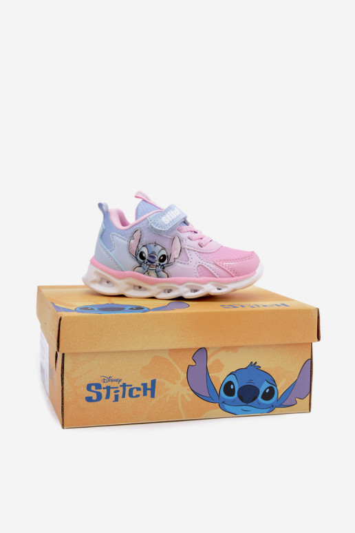 Ténis infantis Stitch com sola brilhante 8703815 em rosa-azul