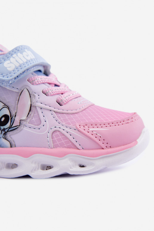 Ténis infantis Stitch com sola brilhante 8703815 em rosa-azul