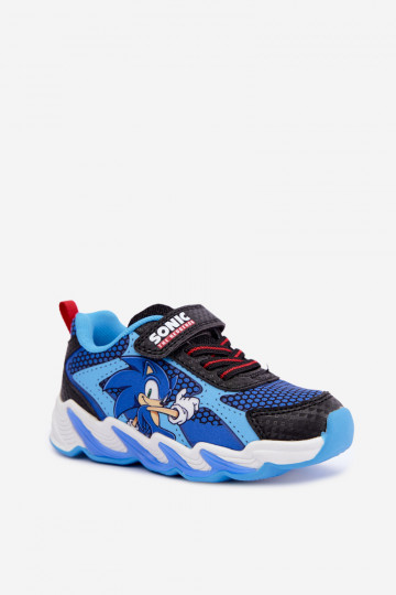 Sapatilhas para meninos Sonic com sola brilhante 8702946 em azul escuro