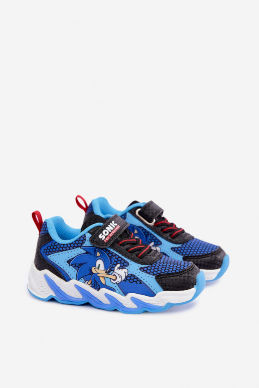 Sapatilhas para meninos Sonic com sola brilhante 8702946 em azul escuro