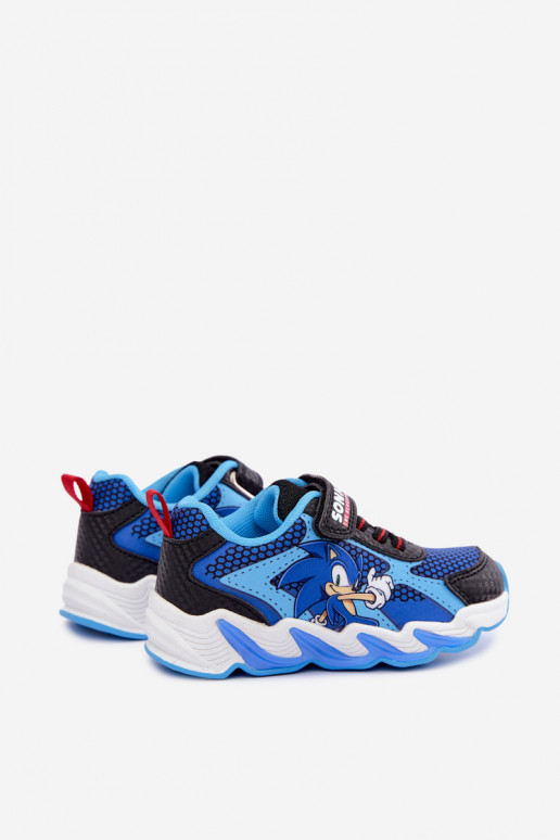 Sapatilhas para meninos Sonic com sola brilhante 8702946 em azul escuro