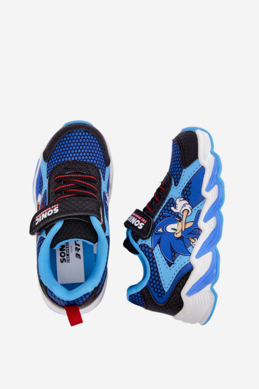Sapatilhas para meninos Sonic com sola brilhante 8702946 em azul escuro
