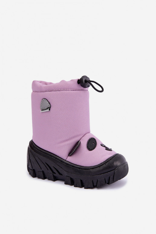 Botas de neve infantis feitas de material impermeável Bartek 11045801 em violeta