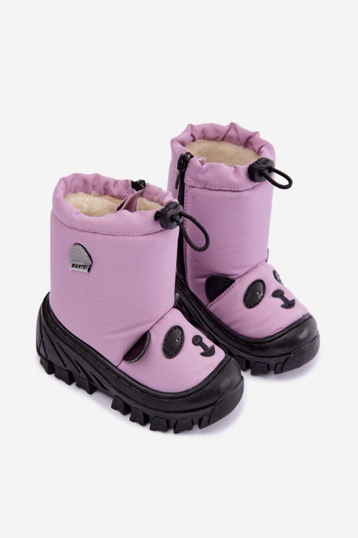 Botas de neve infantis feitas de material impermeável Bartek 11045801 em violeta