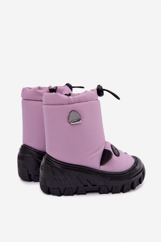 Botas de neve infantis feitas de material impermeável Bartek 11045801 em violeta