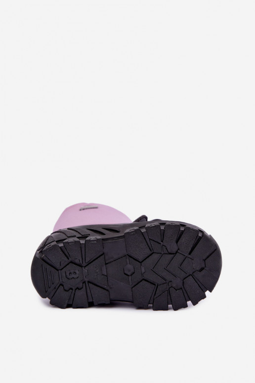 Botas de neve infantis feitas de material impermeável Bartek 11045801 em violeta