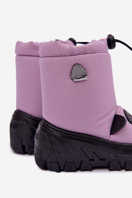 Botas de neve infantis feitas de material impermeável Bartek 11045801 em violeta