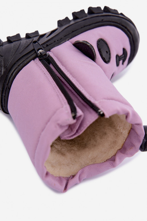 Botas de neve infantis feitas de material impermeável Bartek 11045801 em violeta