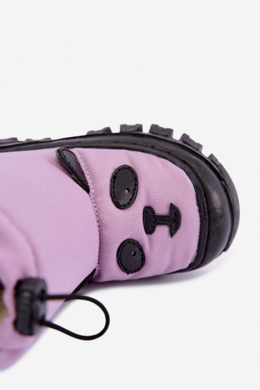 Botas de neve infantis feitas de material impermeável Bartek 11045801 em violeta