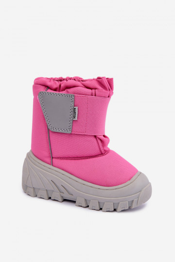 Botas de neve infantis com fechos adesivos Bartek 11626012 em rosa