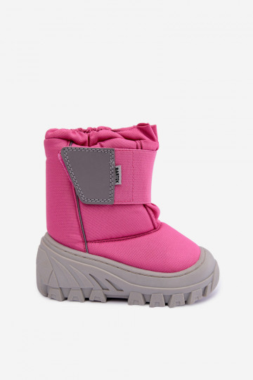 Botas de neve infantis com fechos adesivos Bartek 11626012 em rosa 2