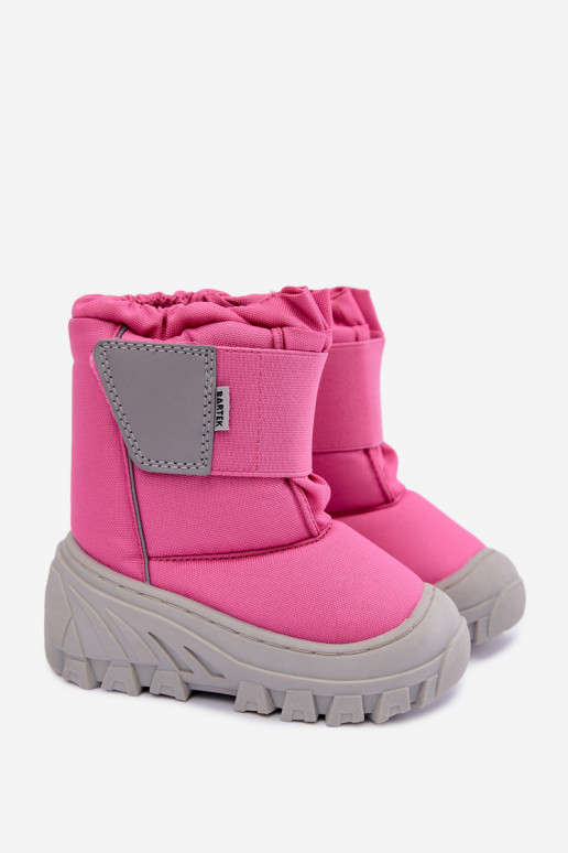 Botas de neve infantis com fechos adesivos Bartek 11626012 em rosa