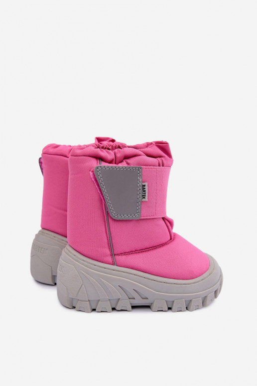 Botas de neve infantis com fechos adesivos Bartek 11626012 em rosa