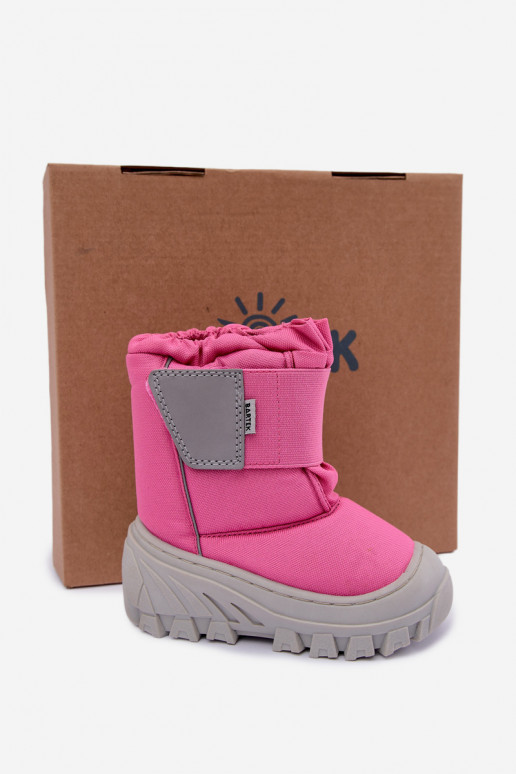 Botas de neve infantis com fechos adesivos Bartek 11626012 em rosa