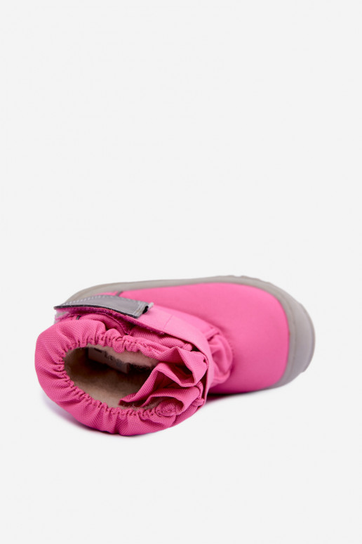 Botas de neve infantis com fechos adesivos Bartek 11626012 em rosa