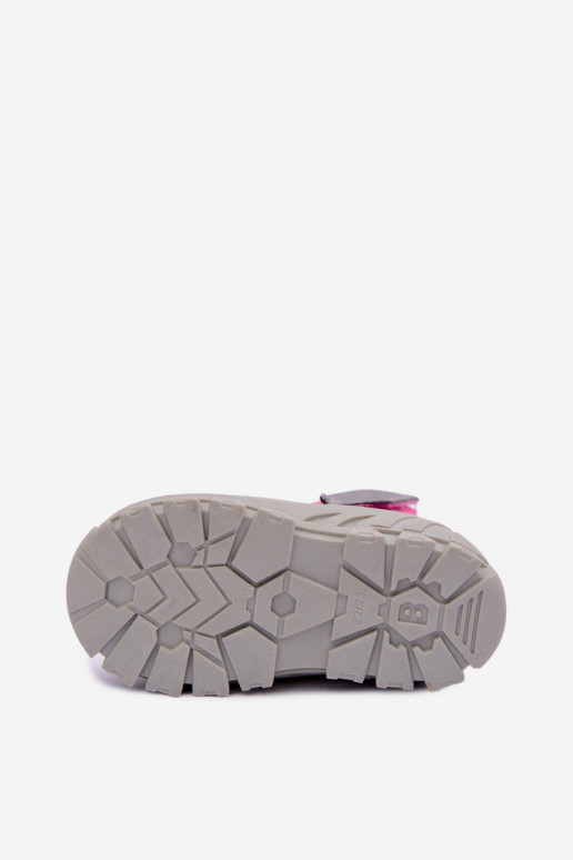 Botas de neve infantis com fechos adesivos Bartek 11626012 em rosa