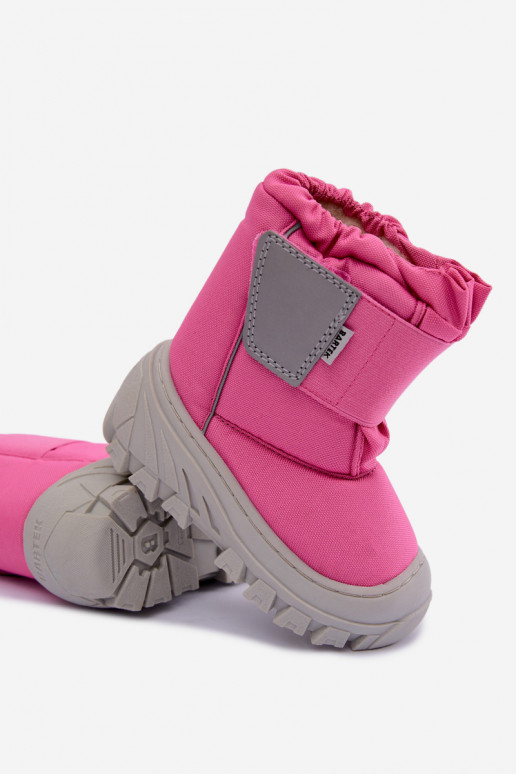 Botas de neve infantis com fechos adesivos Bartek 11626012 em rosa