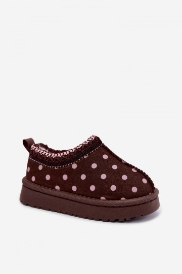Botas de neve infantis com padrões de chocolate e ervilhas Ysmerine