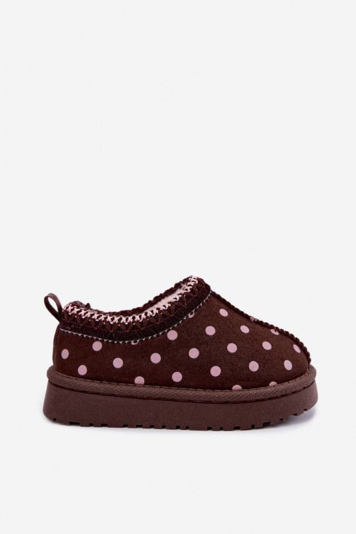 Botas de neve infantis com padrões de chocolate e ervilhas Ysmerine
