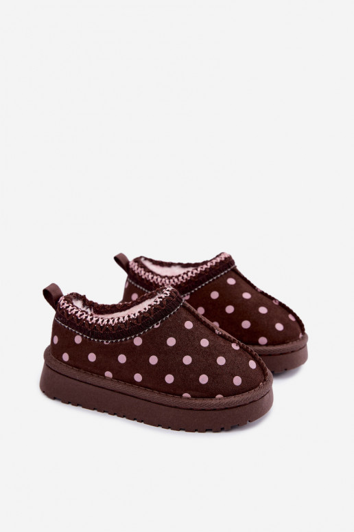 Botas de neve infantis com padrões de chocolate e ervilhas Ysmerine