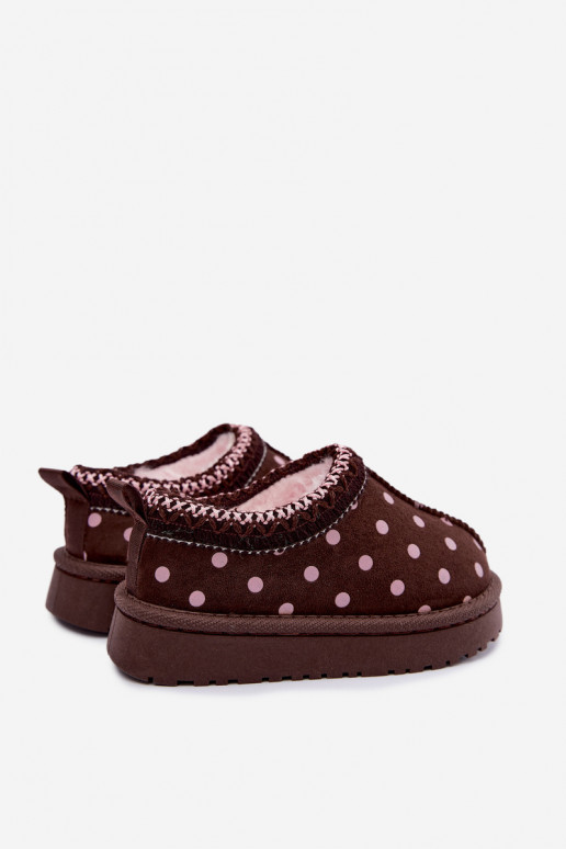 Botas de neve infantis com padrões de chocolate e ervilhas Ysmerine