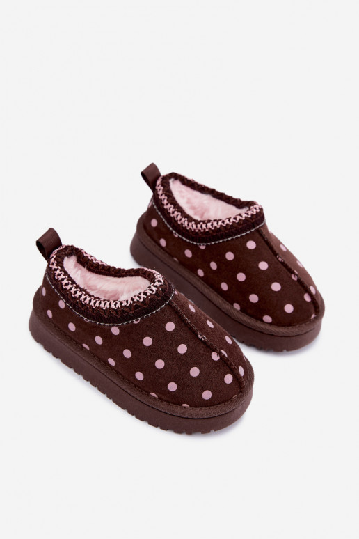 Botas de neve infantis com padrões de chocolate e ervilhas Ysmerine