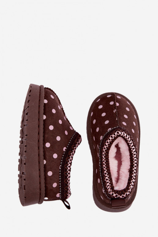 Botas de neve infantis com padrões de chocolate e ervilhas Ysmerine