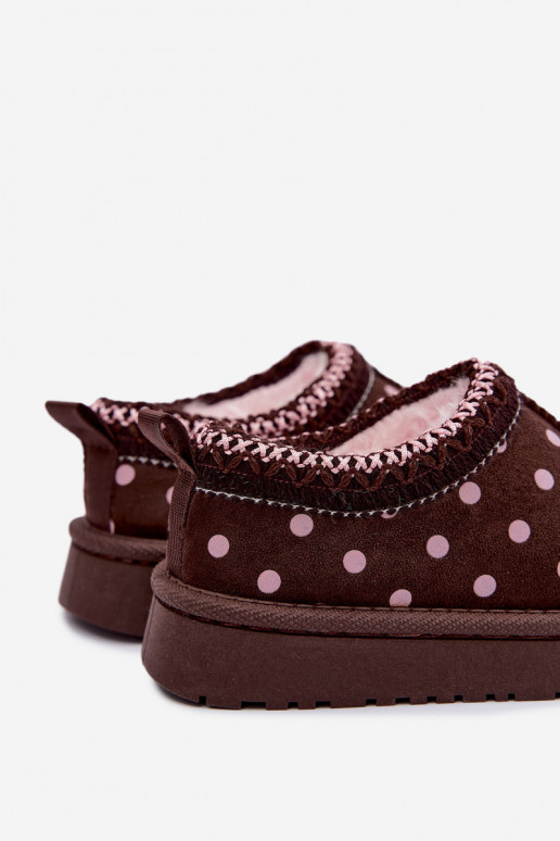 Botas de neve infantis com padrões de chocolate e ervilhas Ysmerine