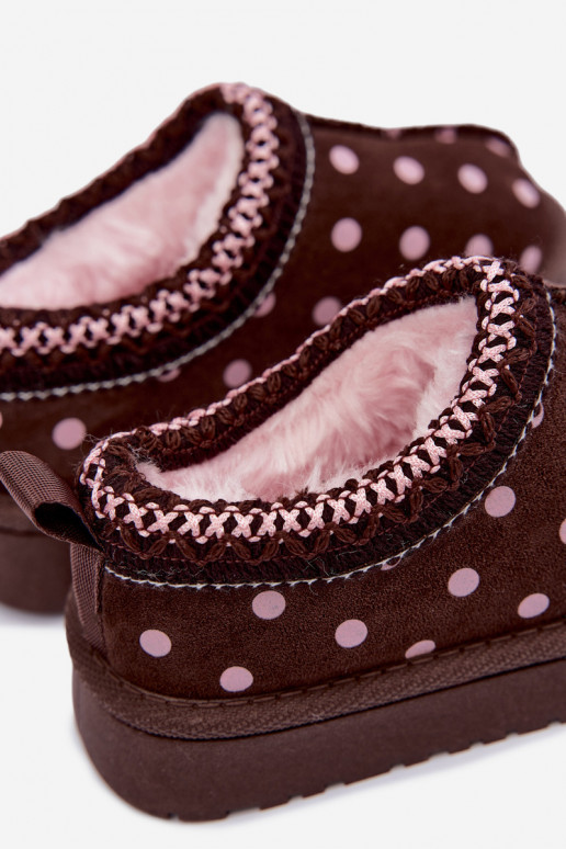 Botas de neve infantis com padrões de chocolate e ervilhas Ysmerine