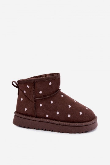 Botas de neve infantis com corações em chocolate Gracina