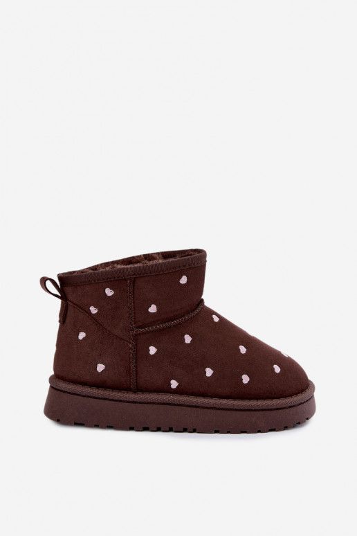 Botas de neve infantis com corações em chocolate Gracina