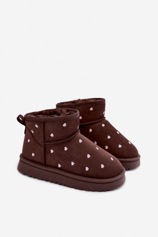 Botas de neve infantis com corações em chocolate Gracina