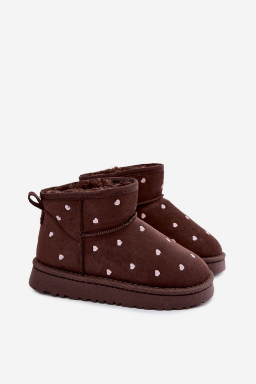 Botas de neve infantis com corações em chocolate Gracina