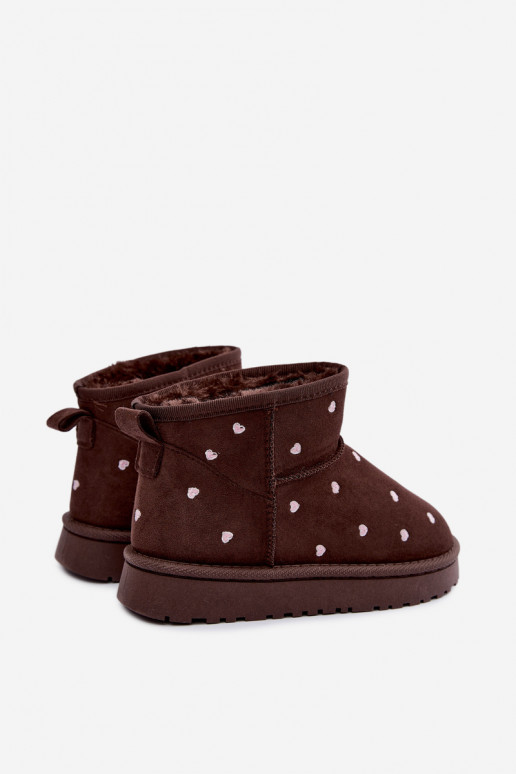 Botas de neve infantis com corações em chocolate Gracina