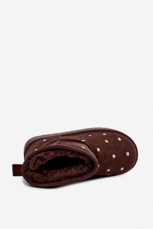 Botas de neve infantis com corações em chocolate Gracina