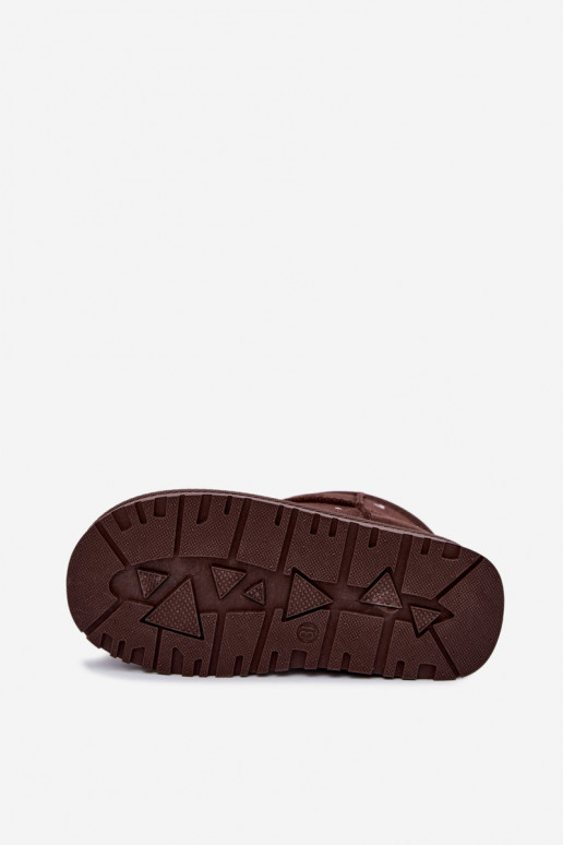 Botas de neve infantis com corações em chocolate Gracina