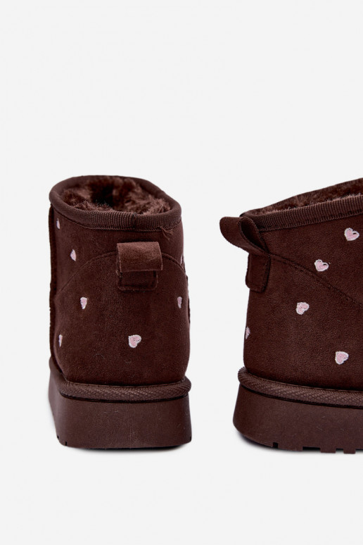 Botas de neve infantis com corações em chocolate Gracina