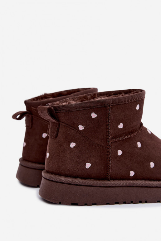 Botas de neve infantis com corações em chocolate Gracina