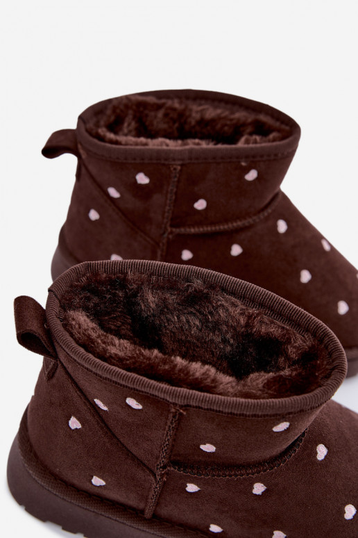 Botas de neve infantis com corações em chocolate Gracina