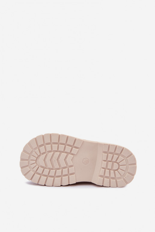 Botas quentes para crianças com flores, cor areia Selmora